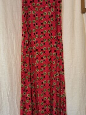 LuLaRoe Coral Pink Floral Maxi Skirt